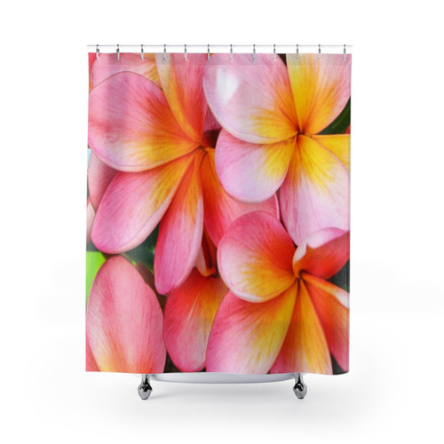 Pink Plumeria Tree Shower Curtain