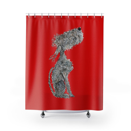 Bedlington Terrier Shower Curtains - Quirky Dog Art