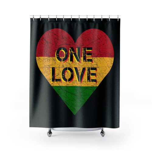 Reggae Heart Rasta Music Shower Curtains