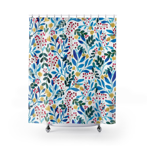 Boho Fall Floral Shower Curtains
