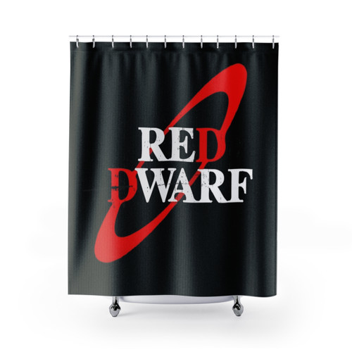 Red Dwarf Logo Distressed Shower Curtains