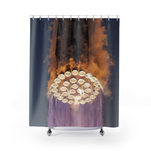 SpaceX Starship Shower Curtains with Raptor Engines