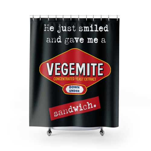 Men at Work Shower Curtains featuring Vegemite Sandwich Lyrics
