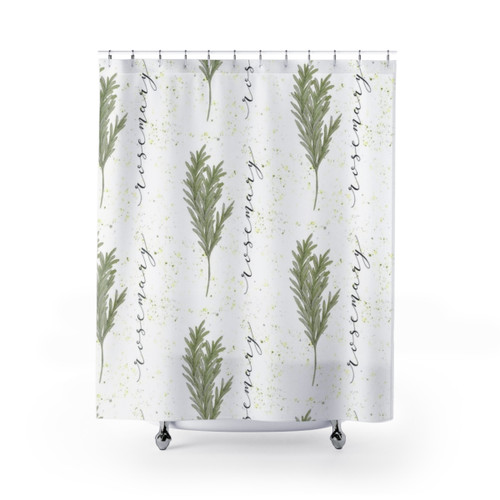 Rosemary Shower Curtains - Botanical Bathroom Decor