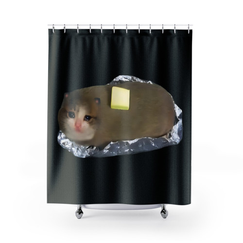 Baked Potato Cat Meme Shower Curtain