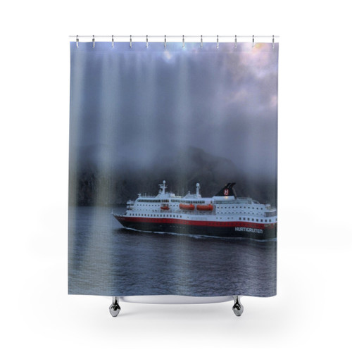Hurtigruten 'Kong Harald' Cruise Ship Shower Curtains