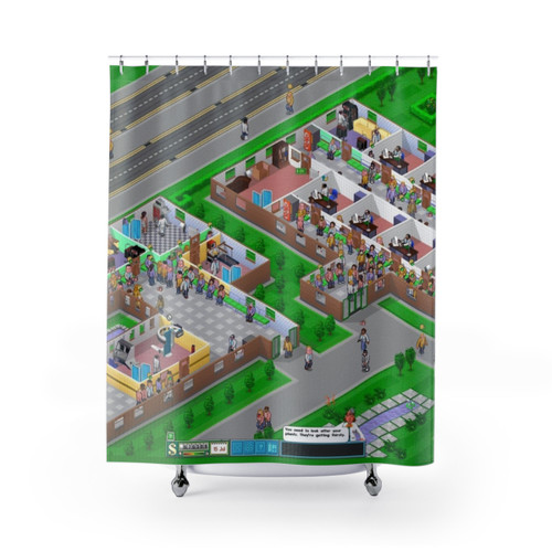 Theme Hospital Retro Video Game Themed Shower Curtains