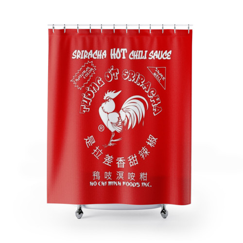 Sriracha Spicy Rooster Shower Curtains