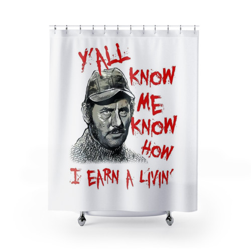 Jaws Movie Shower Curtains with Quint Design