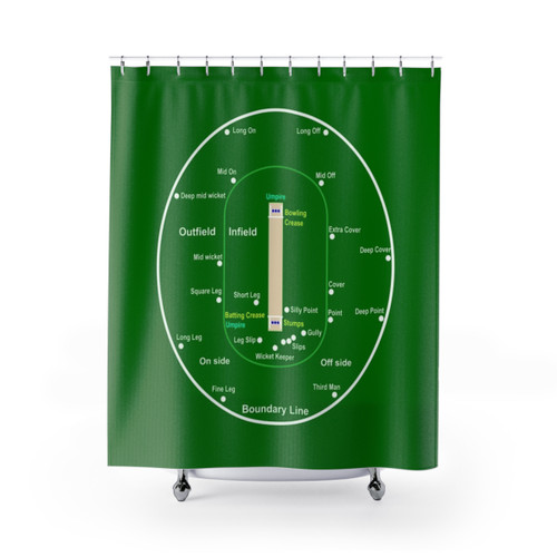 Cricket Pitch Layout Shower Curtains