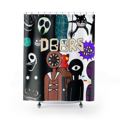 Roblox Doors Horror Game Shower Curtains