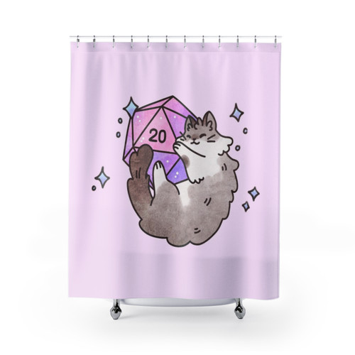 d20 Cat Shower Curtains
