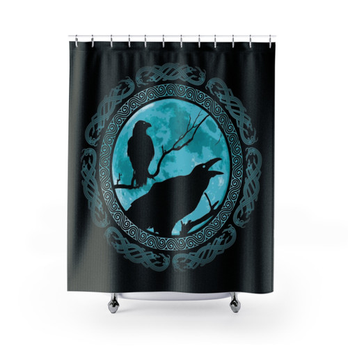 Norse Mythology Hugin Munin Ravens Shower Curtain