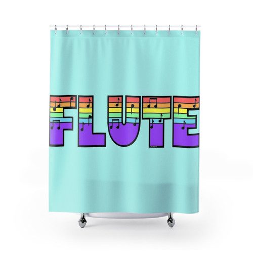 Pastel Flute Shower Curtains - Musical Home Decor