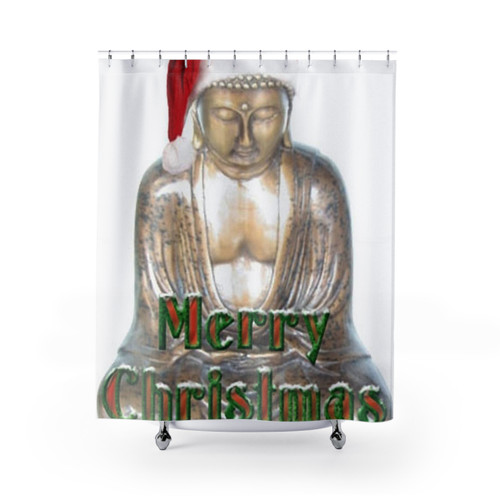 Buddha Christmas Shower Curtains - Merry Holiday Decor