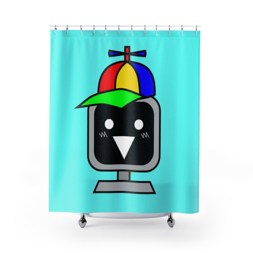Sprunki Happy Mr Fun Computer Head Shower Curtain