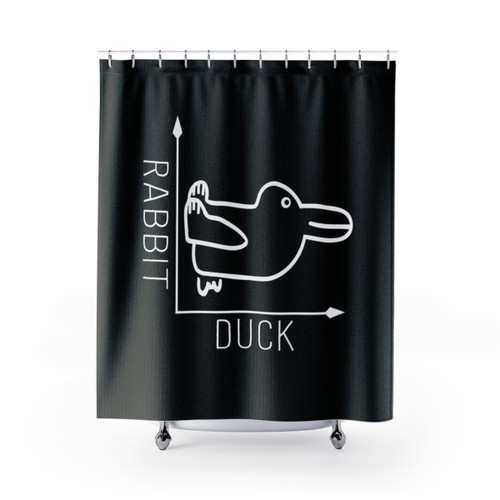 Existentialist Rabbit Duck Illusion Shower Curtains