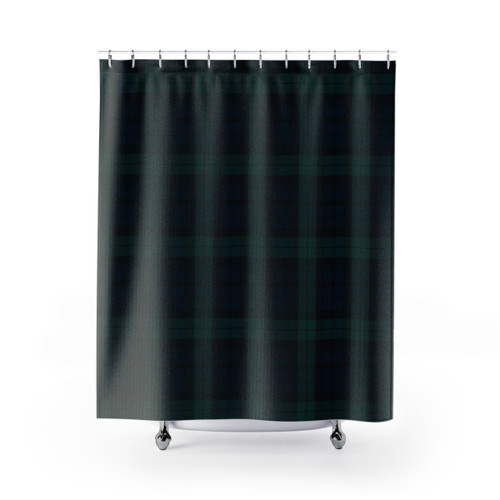 Green and Blue Tartan Plaid Shower Curtains