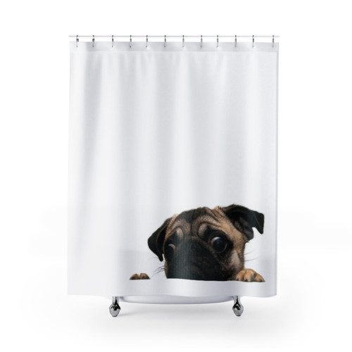Adorable Pug Dog Shower Curtain