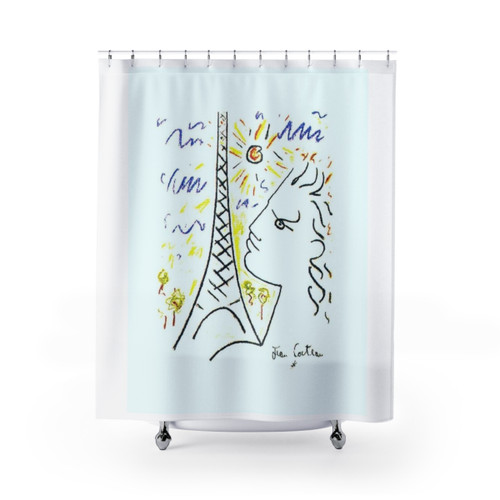 Jean Cocteau Shower Curtains featuring his famous artwork and paintings