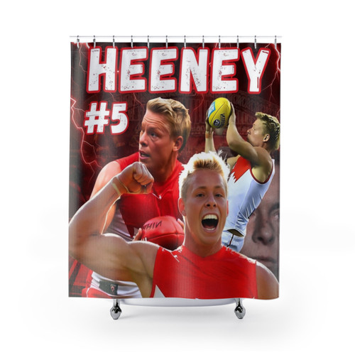 Sydney Swans AFL Player Isaac Heeney Aussie Rules Shower Curtain