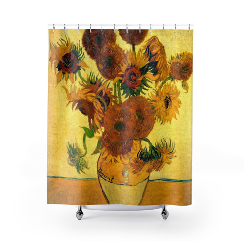 Sunflower Shower Curtains featuring Vincent van Gogh's Artwork