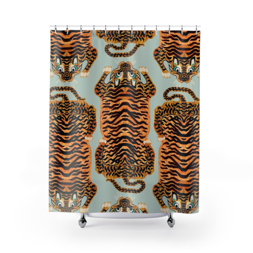 Cute Tibetan Tiger Print Shower Curtain
