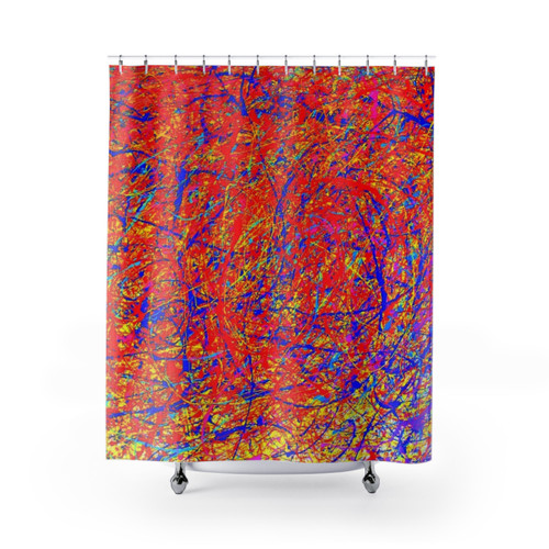 Abstract Jackson Pollock Style Shower Curtains