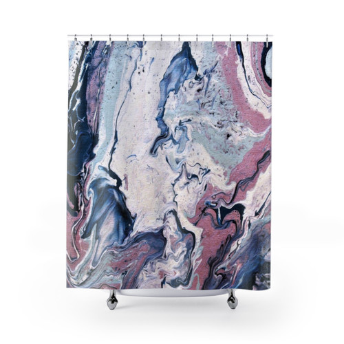 Abstract Fluid Art Pastel Sediment Shower Curtains