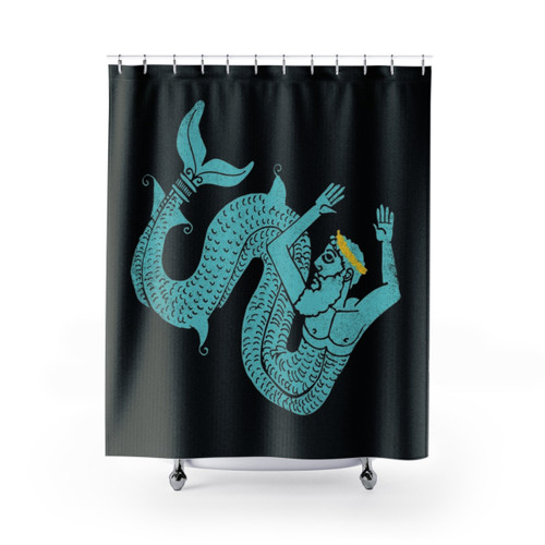 Mythical Neptune Shower Curtains - Greek Mythology Bathroom Decor