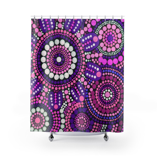 Aboriginal Art Pink Pattern Shower Curtains