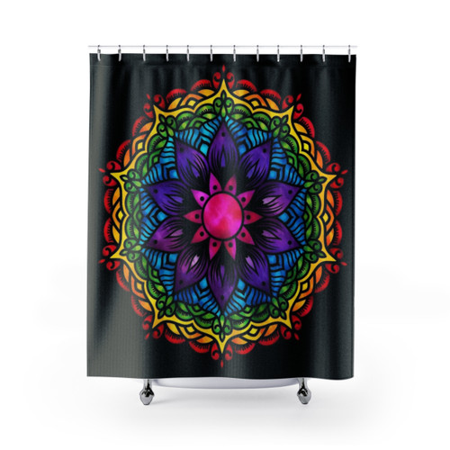 7 Chakra Mandala Flower Shower Curtains