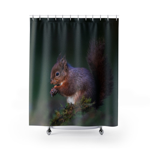 Red Squirrel Shower Curtain