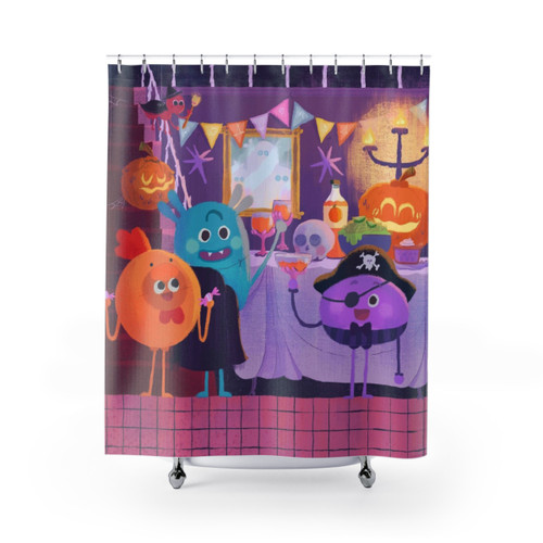 Bumble Nums Halloween Shower Curtain