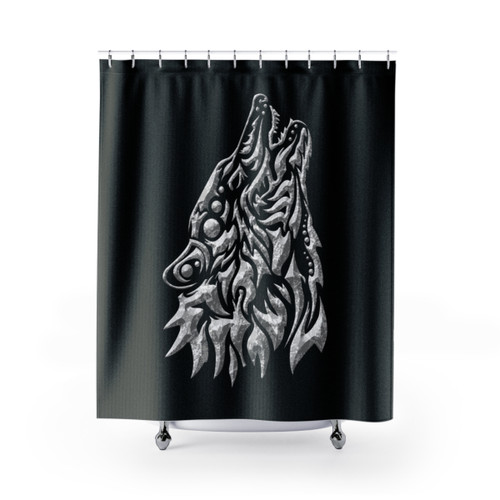 Fenrir Viking Wolf Shower Curtain