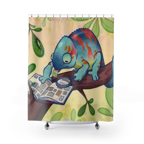 Watercolor Stamp Collector Shower Curtain