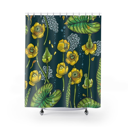 River of Mystery Shower Curtain with Aquatic Nature Scenes