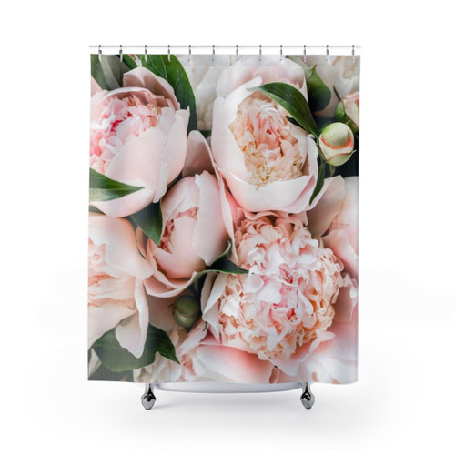 Peony Flower Shower Curtain - Modern Scandinavian Style