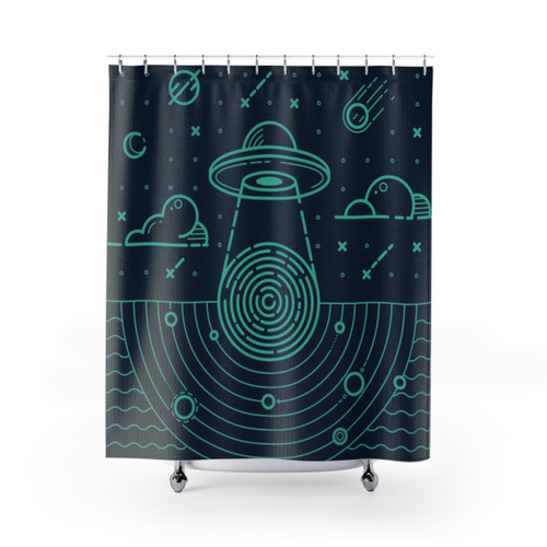 Alien Spacecraft Shower Curtain