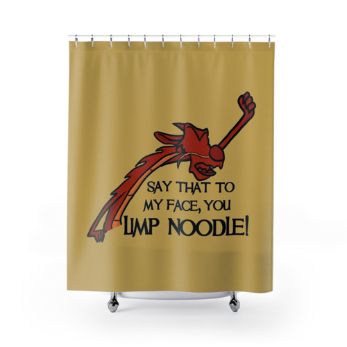 Mushu Themed Shower Curtain with Limp Noodle Quotes