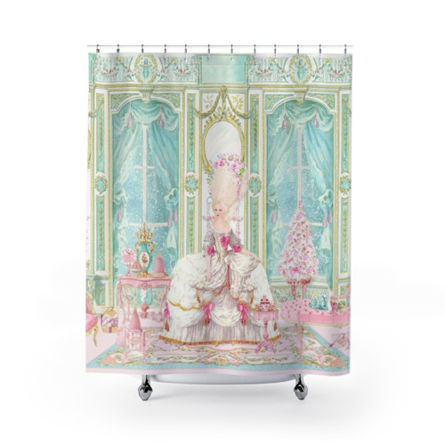 Marie Antoinette Vintage Paris Christmas Shower Curtains