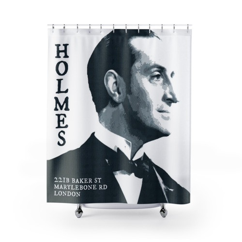 Sherlock Holmes Basil Rathbone London Stamp Shower Curtains