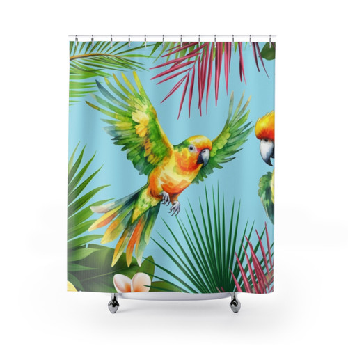 Tropical Birds and Plants Shower Curtains