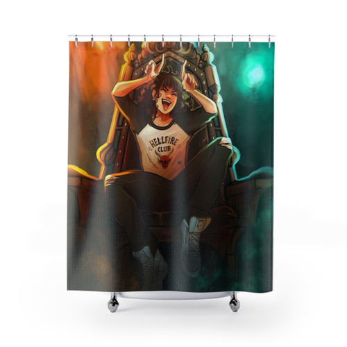Stranger Things Themed Shower Curtain with Vintage 80s Aesthetic