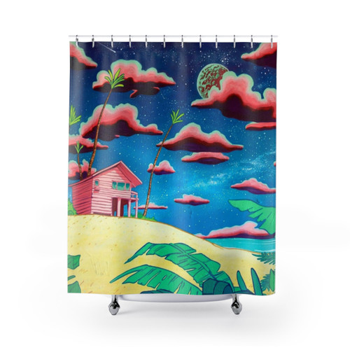 Vibrant Bungalow Shower Curtains with Pop Art Design