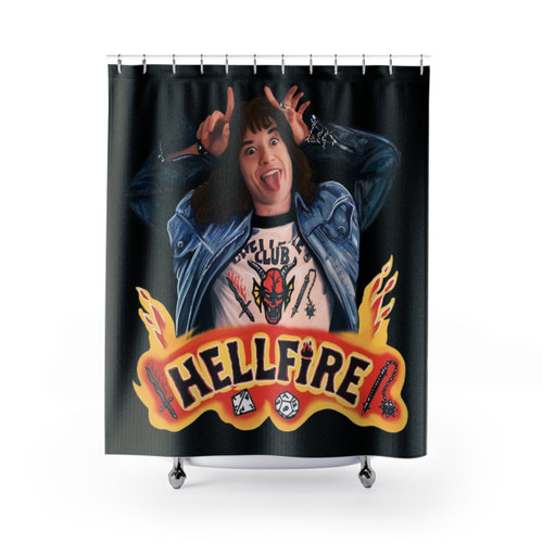 Stranger Things Eddie Munson Hellfire Shower Curtain