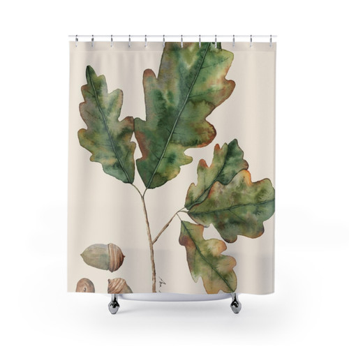 Oak leaves and acorns shower curtain design