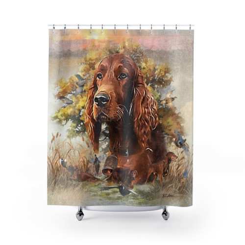 Irish Setter Upland Bird Dog Shower Curtains