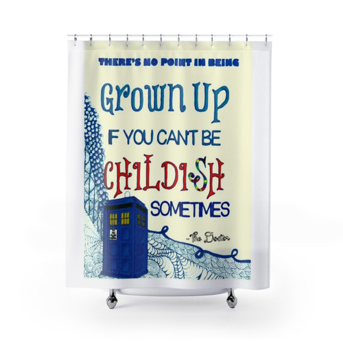 Dr. Who Zentangle Quote Shower Curtain