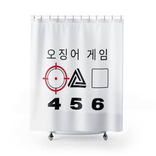 Squid Game 456 Themed Shower Curtain